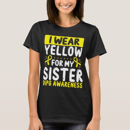 Sister Yellow Ribbon Twin DIPG Awareness T_Shirt