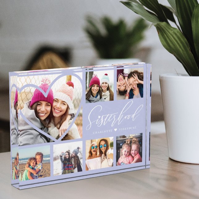 Sisterhood Script BFFs Heart 7 Photo Grid Collage Block (Creator Uploaded)