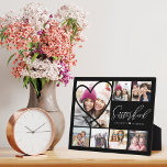 Sisterhood Script BFFs Heart 7 Photo Grid Collage  Plaque<br><div class="desc">A special, memorable multiple photo plaque gift for your sisters. The design features seven photo grid collage layout to display your own special best friends photos. "Sisterhood" is displayed in stylish typography. A simple heart shape is displayed over one of the photos. Send a memorable and special gift to yourself...</div>