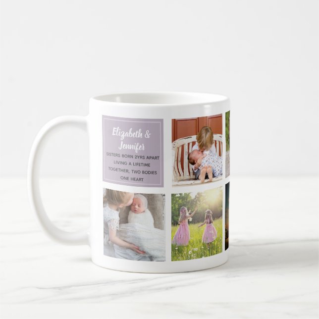 Sisterly love 9 x Photo Collage Sisters Keepsake Coffee Mug (Left)