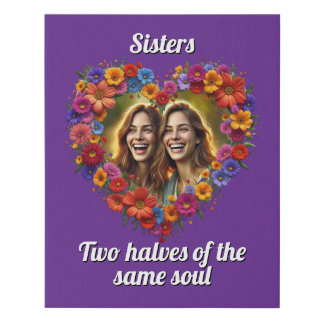 Sisterly Love In Bloom Faux Canvas Print