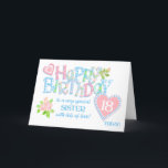 Sister's 18th Birthday Roses Hearts Word Art Card<br><div class="desc">A pretty and feminine 18th birthday card for your sister, with pink Albertine roses, rosebuds and decorative hearts. The front cover greeting is, 'Happy Birthday to a very special SISTER with lots of love!' with the large letters of the words 'Happy Birthday' filled with patterns that coordinate with the Albertine...</div>