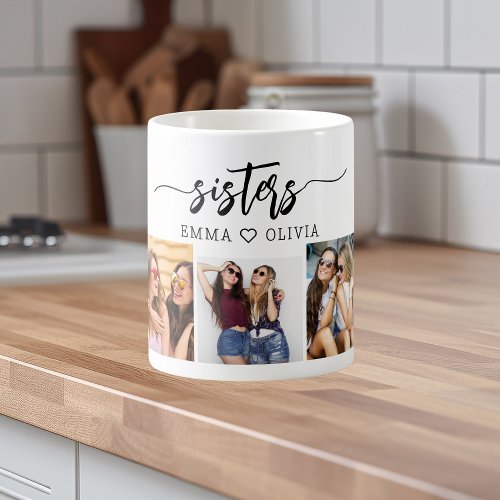 Sisters 3 Photo Collage Keepsake Gift Coffee Mug