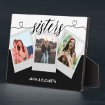 Sisters 3 Photo Collage Script Cute Gift Plaque<br><div class="desc">Sisters 3 Photo Collage Script Cute Gift</div>