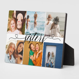 Sisters 6 Photo Collage Personalized Cute Gifts Plaque