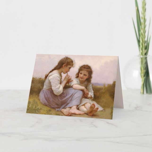 Sisters and Flute Music by Bouguereau Card (Front)