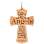 Sisters are Angels Engraved Christmas Ornament<br><div class="desc">They are skillfully crafted and made from great quality wood. After being engraved,  these will be a keepsake that your friends and family will cherish for a lifetime. Handcrafted and designed in the USA. Made exclusively by 2018 LifeSong Milestones.</div>