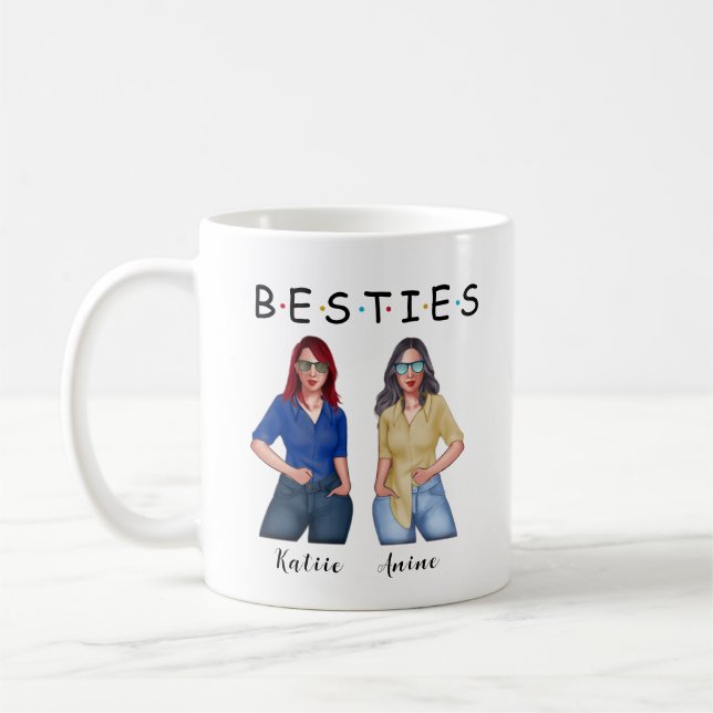 Sisters are best friends for life-Personalized Mug (Left)