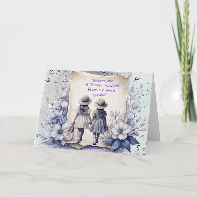 Sisters are different flowers from the same garden card (Front)