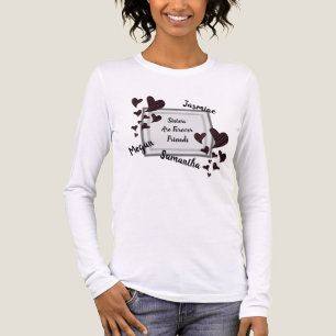 Sisters are Forever Friends BFF Red Hearts Tri-Blend Shirt
