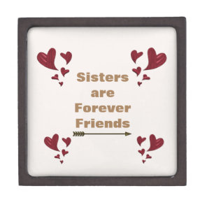 Sisters Are Forever Friends Gold Arrow Red Hearts Gift Box Sisters Are Forever Friends Gold Arrow Red Hearts Gift Box