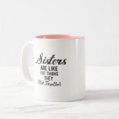 Sisters are Like Fat Thighs They Stick Together Two-Tone Coffee Mug (Front Left)