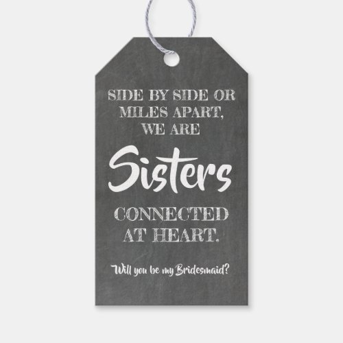 Sisters at Heart _ Sweet Bridesmaid Proposal Gift Tags