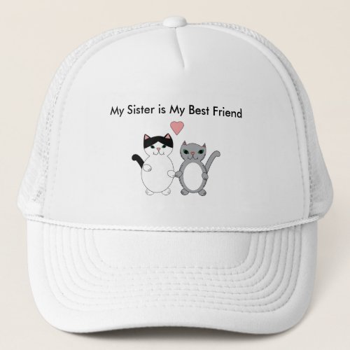 Sisters Best Friend Kitty Cat Cute Personalize Trucker Hat