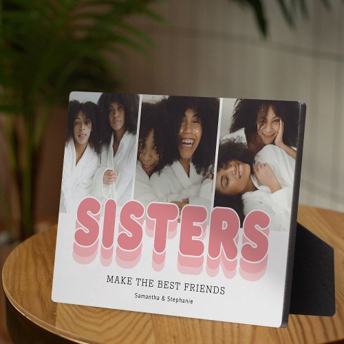 Sisters Best Friends Photo Collage Plaque