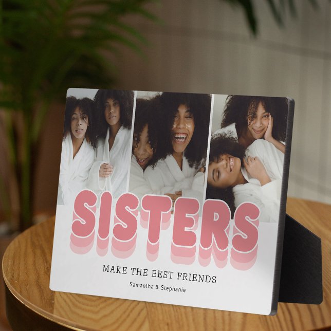 Sisters Best Friends Photo Collage Plaque (Creator Uploaded)