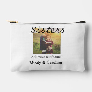 Sisters besties BFF add photo name title family te Accessory Pouch