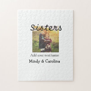 Sisters besties BFF add photo name title family te Jigsaw Puzzle
