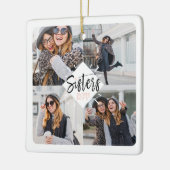 Sisters BFF | Best Friends Forever Photo Collage Ceramic Ornament (Left)