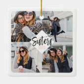 Sisters BFF | Best Friends Forever Photo Collage Ceramic Ornament (Back)