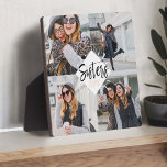 Sisters BFF | Best Friends Forever Photo Collage Plaque<br><div class="desc">A special and memorable photo collage gift for sisters. The design features a four photo grid collage layout to display four of your own special sister photos. "Sisters" is designed in a stylish white brush script modern calligraphy with "BFF" displayed in a modern typographic design. Send a memorable and special...</div>