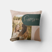 Sisters BFFS Geometric Concentric Arch Photo Throw Pillow (Front)