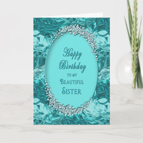 SISTERS BIRTHDAY  _ BLUE ICE _ GREETING _ CARD