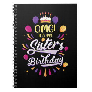 Sister's Birthday Cake Funny Brother Notebook