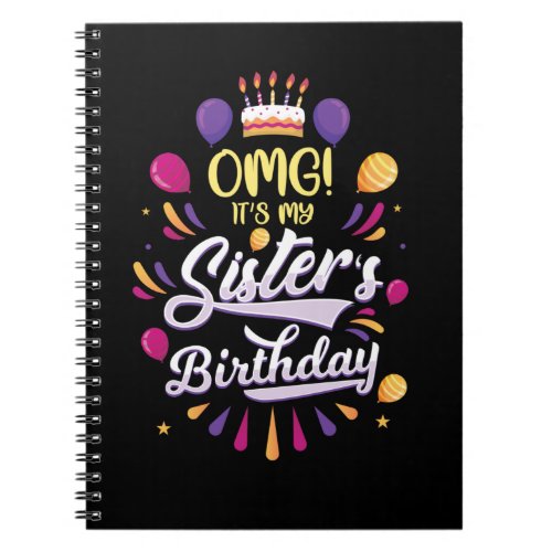 Sisters Birthday Cake Funny Brother Notebook