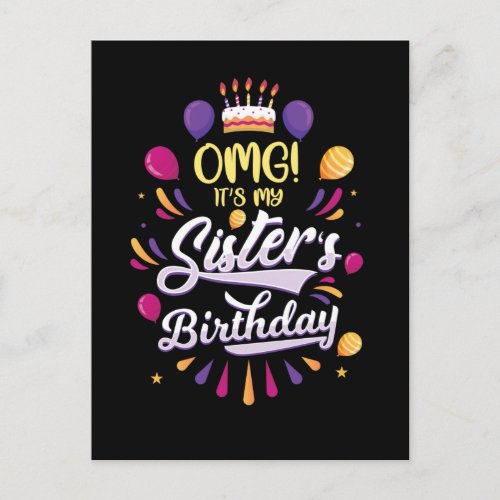 Sisters Birthday Cake Funny Brother Postcard