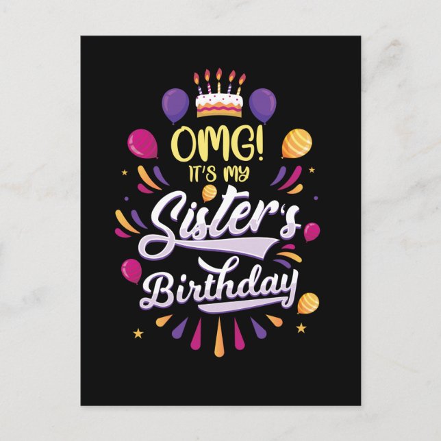 Sister's Birthday Cake Funny Brother Postcard (Front)