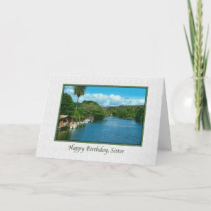 Sister's Birthday Card with Hawaiian River