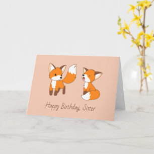 Sisters Birthday - Little Foxes Card