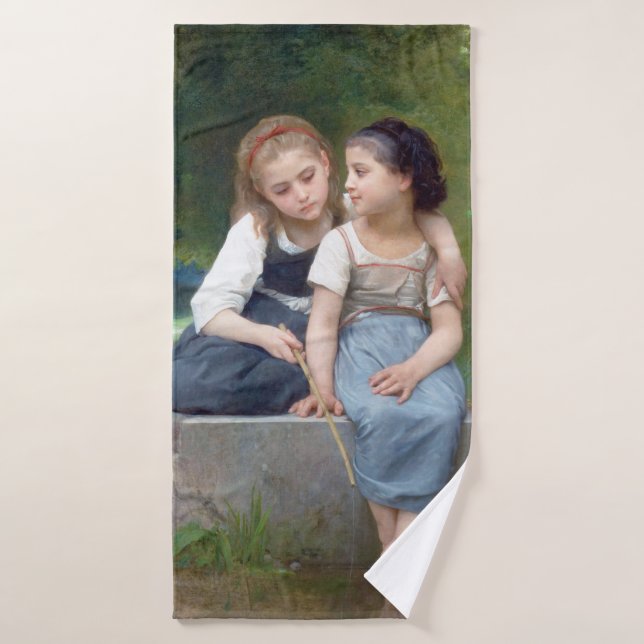 Sisters, Bouguereau Bath Towel (Bath Towel)