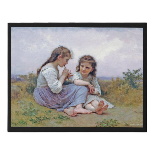 Sisters, Bouguereau Faux Canvas Print (Front)