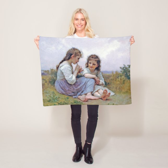 Sisters, Bouguereau Fleece Blanket (In Situ)