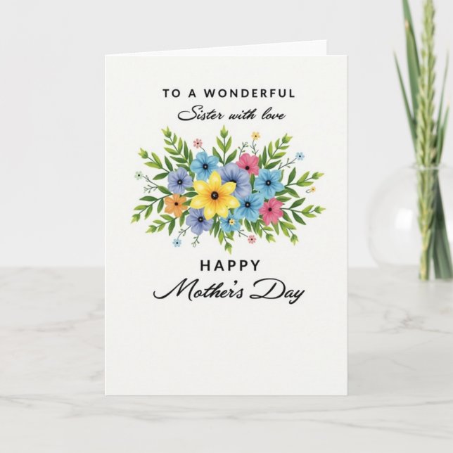 Sisters Bouquet Mothers Day Card (Front)