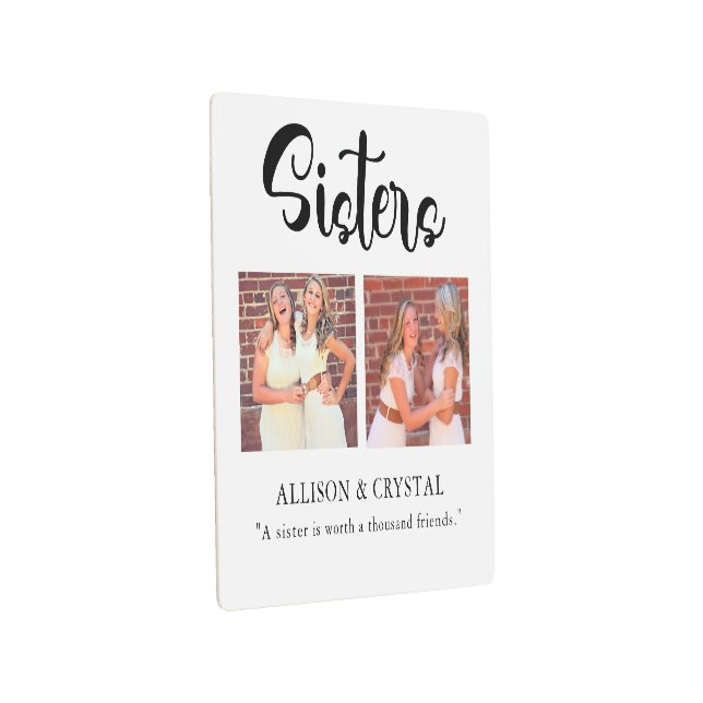  Sisters Calligraphy 2 Photo Collage Quote Sibling Metal Print (3/4)