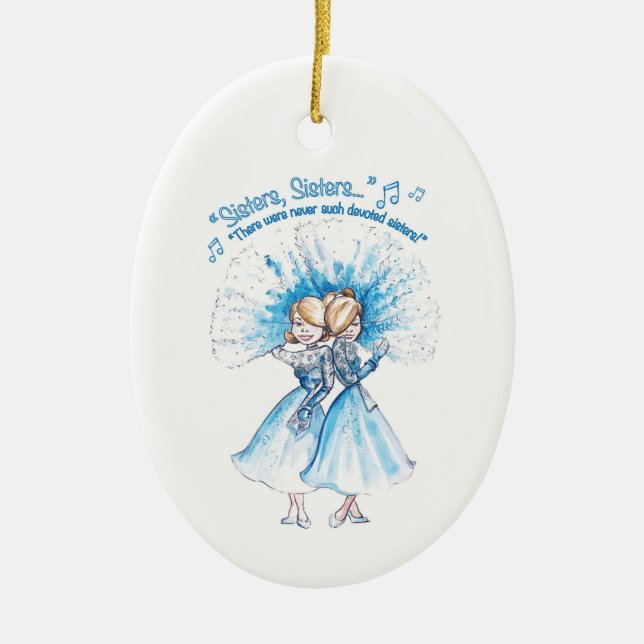 Sisters Christmas Ornament by Heather French Henry (Front)