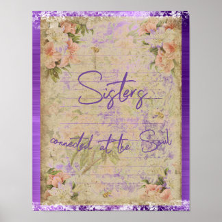 Sisters Connected at the Soul Quote   Poster