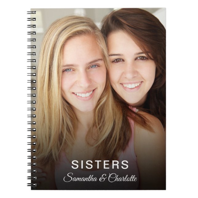 sisters custom photo personalized name notebook (Front)