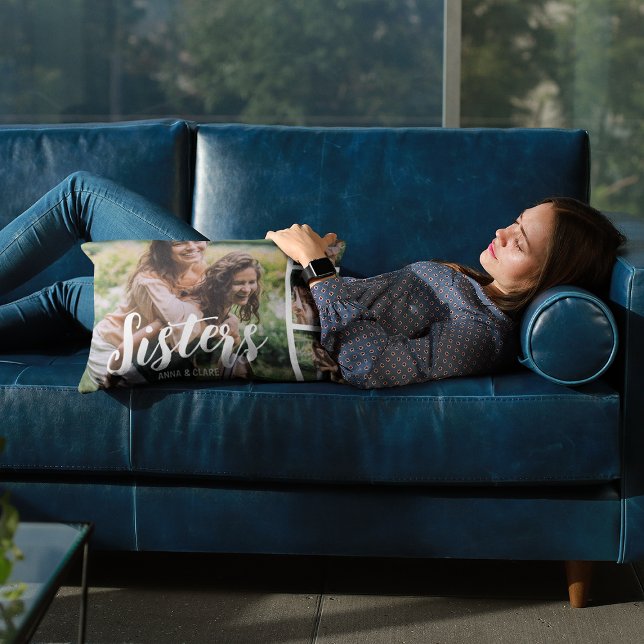 Sisters Customized Photo Collage Accent Pillow (Creator Uploaded)