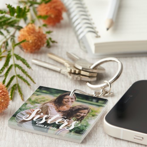 Sisters Customized Photo Collage Keychain