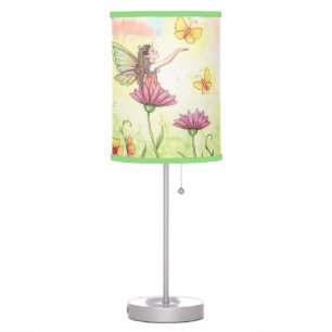 Sisters Cute Fairy Butterfly Ladybug Art Table Lamp