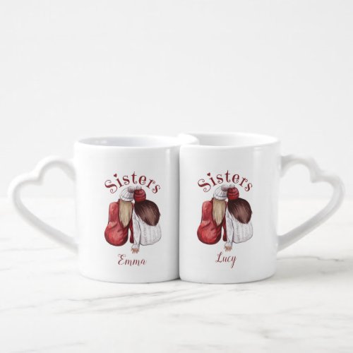 Sisters Cute Matching Siblings Coffee Mug Set