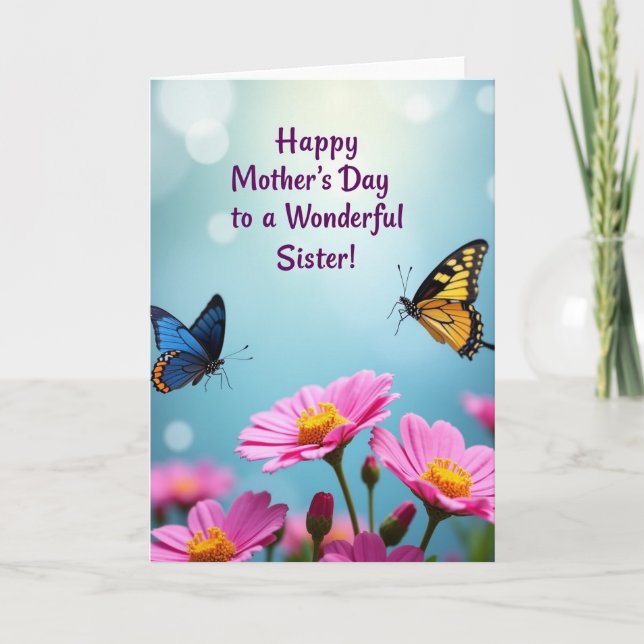 Sisters Day Butterfly Card (Front)