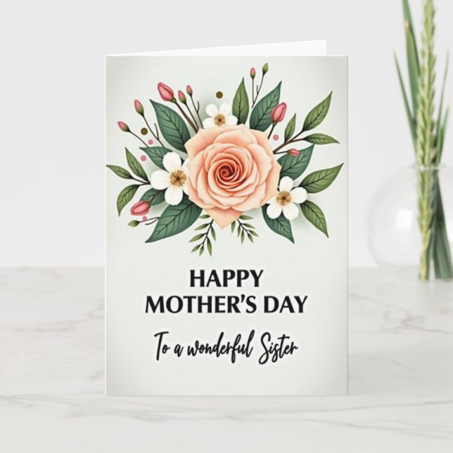 Sisters Day Flower Card (Front)