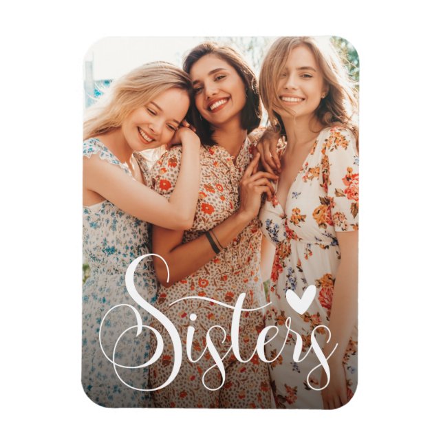 Sisters Elegant Photo  Magnet (Vertical)