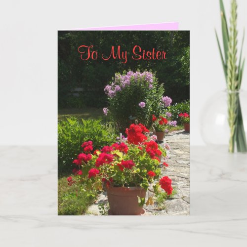 Sisters Everyday Greeting Flowers Card