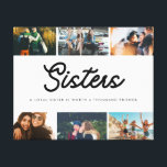Sisters Family Quote Photo Collage Canvas Print<br><div class="desc">This sisters design photo canvas is personalized with six of your favorite photos with you and your sister(s) and a quote or message. A beautiful keepsake gift that your sister will love!</div>